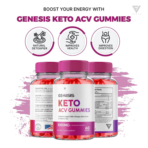 Genesis Keto ACV Gummies - Apple Cider Vinegar, Beet Juice, and Vitamin B12
